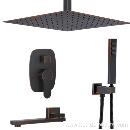 Blackened Bathroom Concealed Shower Faucet